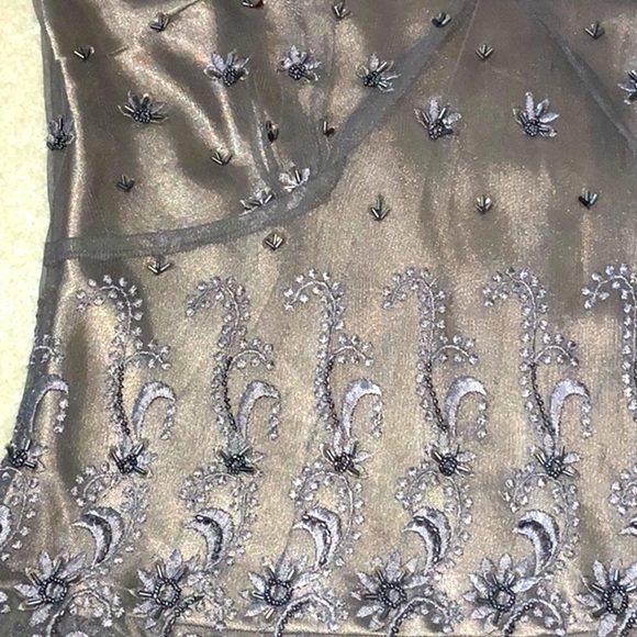 Embroidered Beaded Sheer Top With Attached Camisole Girly Feminine Size 12 - Picture 10 of 16